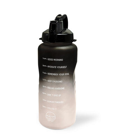 Ombre Motivational Water Bottle- Black to Ivory – Mayim Bottle