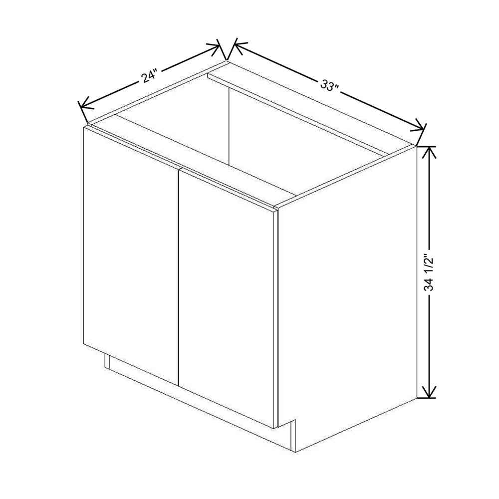 CNC Classic Broadway Almond 33" W Full Height Double Door Base Cabinet W/ 1 Pullout Shelf