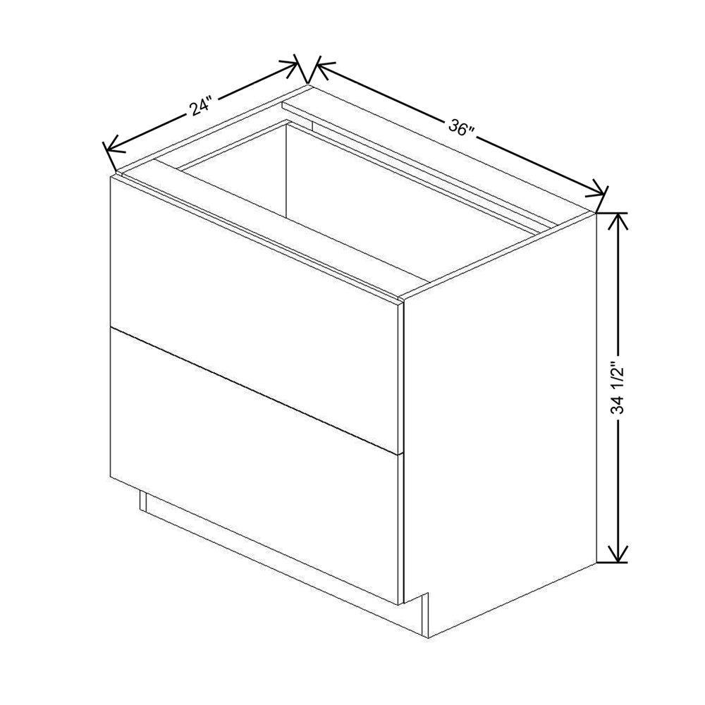 CNC Classic Broadway Cobalt 36" W 2 Drawer Base Cabinet
