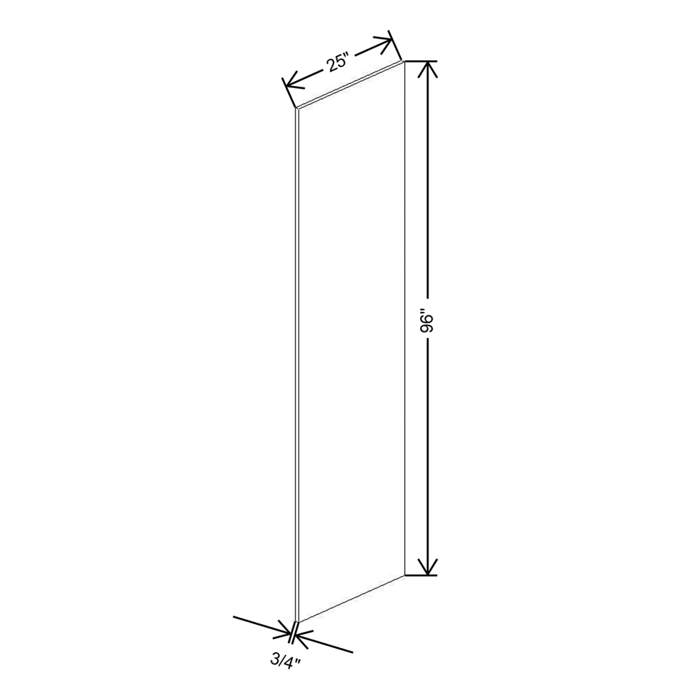 CNC Classic Milano Snow 3/4" W X 96" H X 25" D End Panel