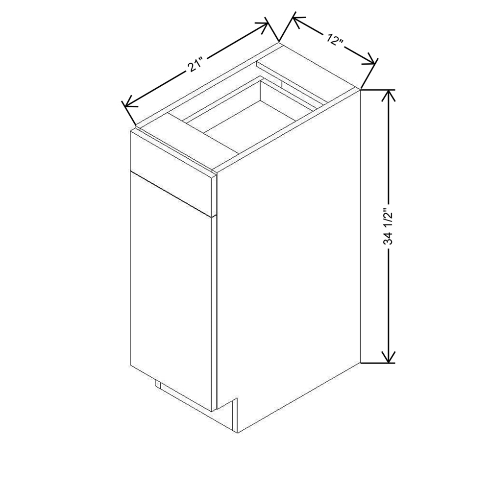 CNC Classic Milano Seaside 12" W Single Door Vanity Base Cabinet