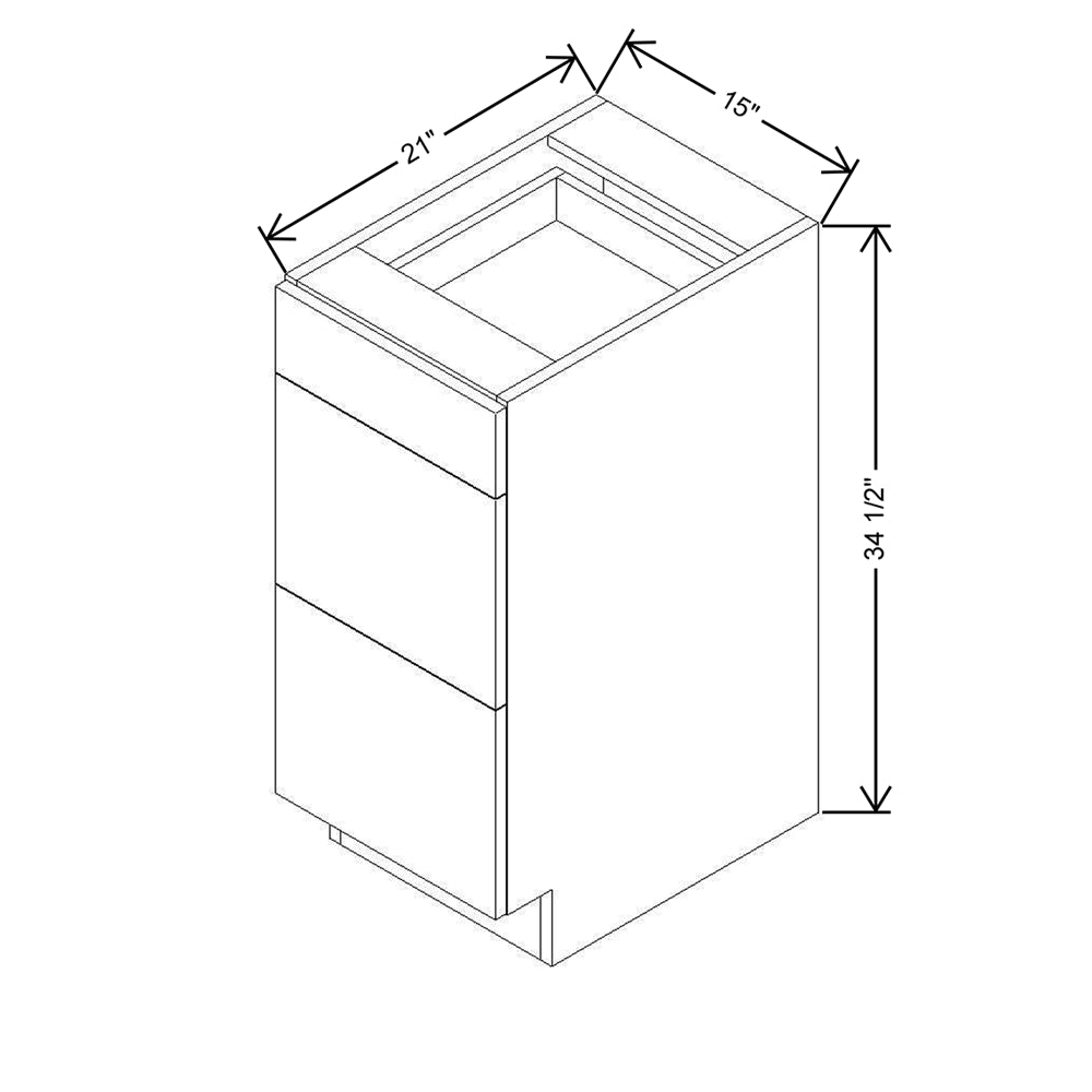 CNC Classic Broadway Almond 15" W Vanity Drawer Base Cabinet