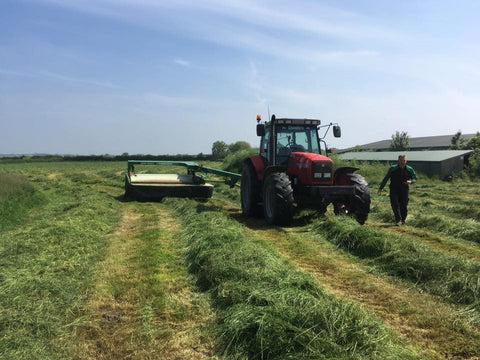 Tractor working the farm