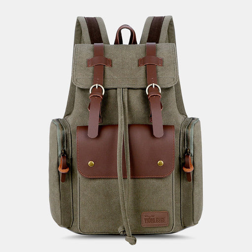 Rolltop Waxed Canvas Bag With a Laptop Slot. Canvas Travel Backpack for Men  / Women. Yoga Mat Rucksack With Zipper. Personalized Gift 