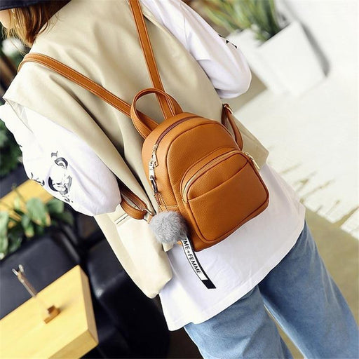 Riapawel Women Pu Leather Shoulder Mini Small Backpack Multi