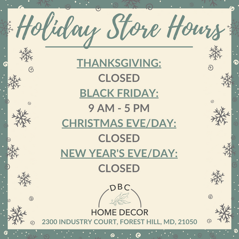 DBC Holiday Store Hours