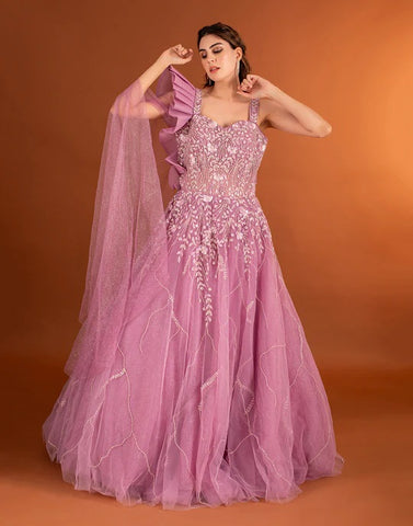 Cotton Candy Purple Cocktail Gown