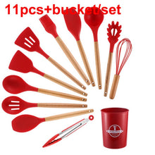 Load image into Gallery viewer, Wooden Silicone Kitchen Utensils Set Nonstick Utensils Cooking Tool Spoon Soup Ladle Turner Spatula Tong Cookware Baking Gadget
