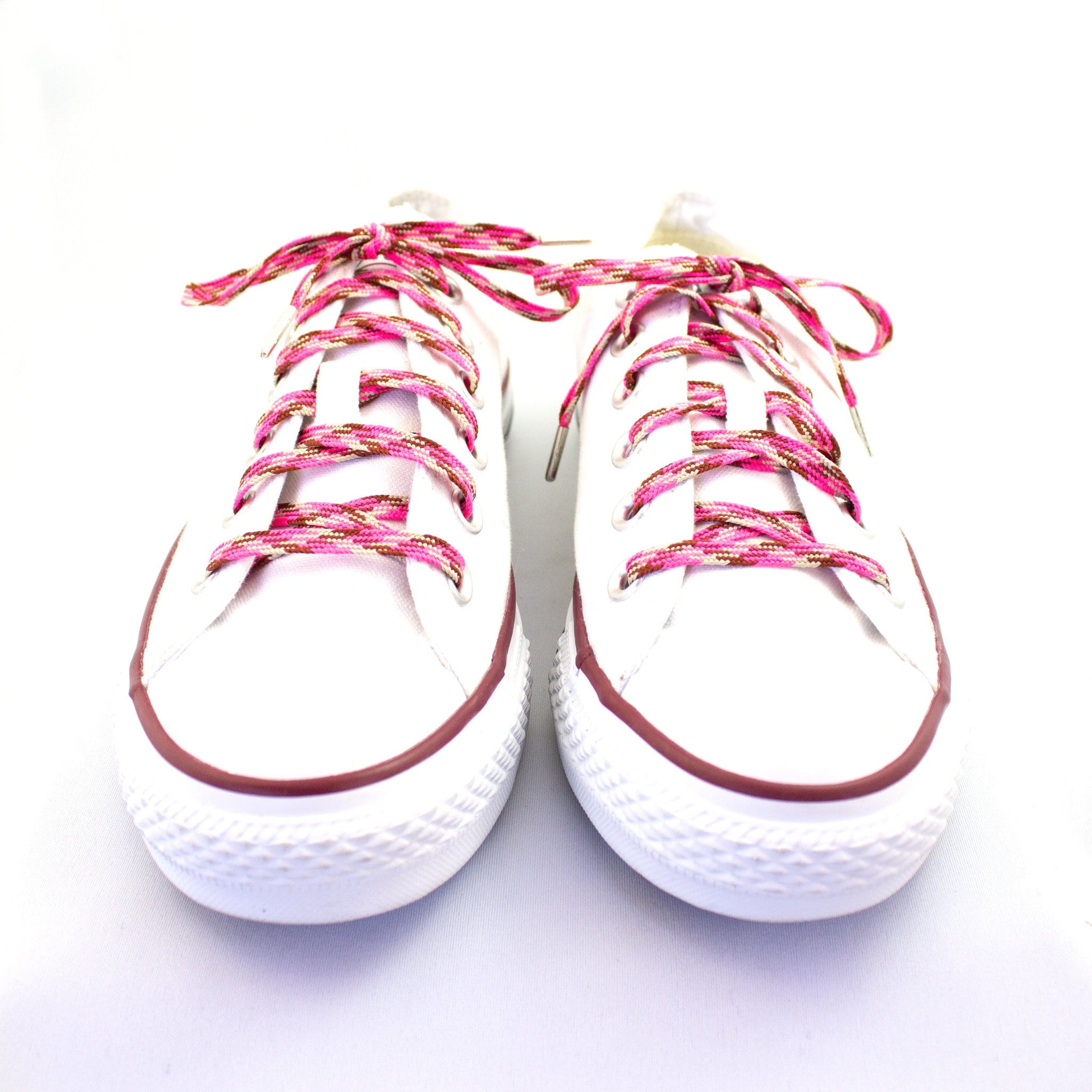 white shoes pink laces