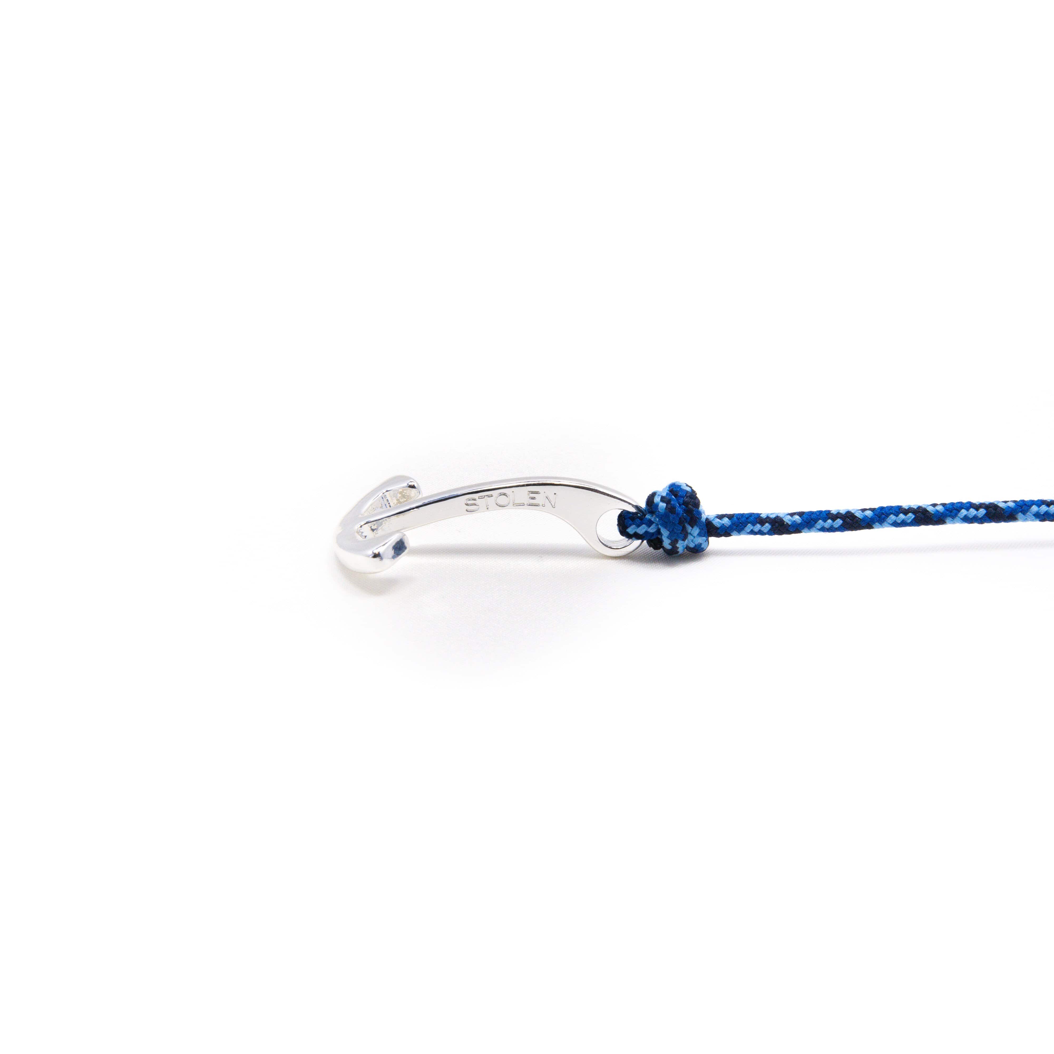 Camo Blue Men's Bracelet With Silver Anchor - Stolen Riches