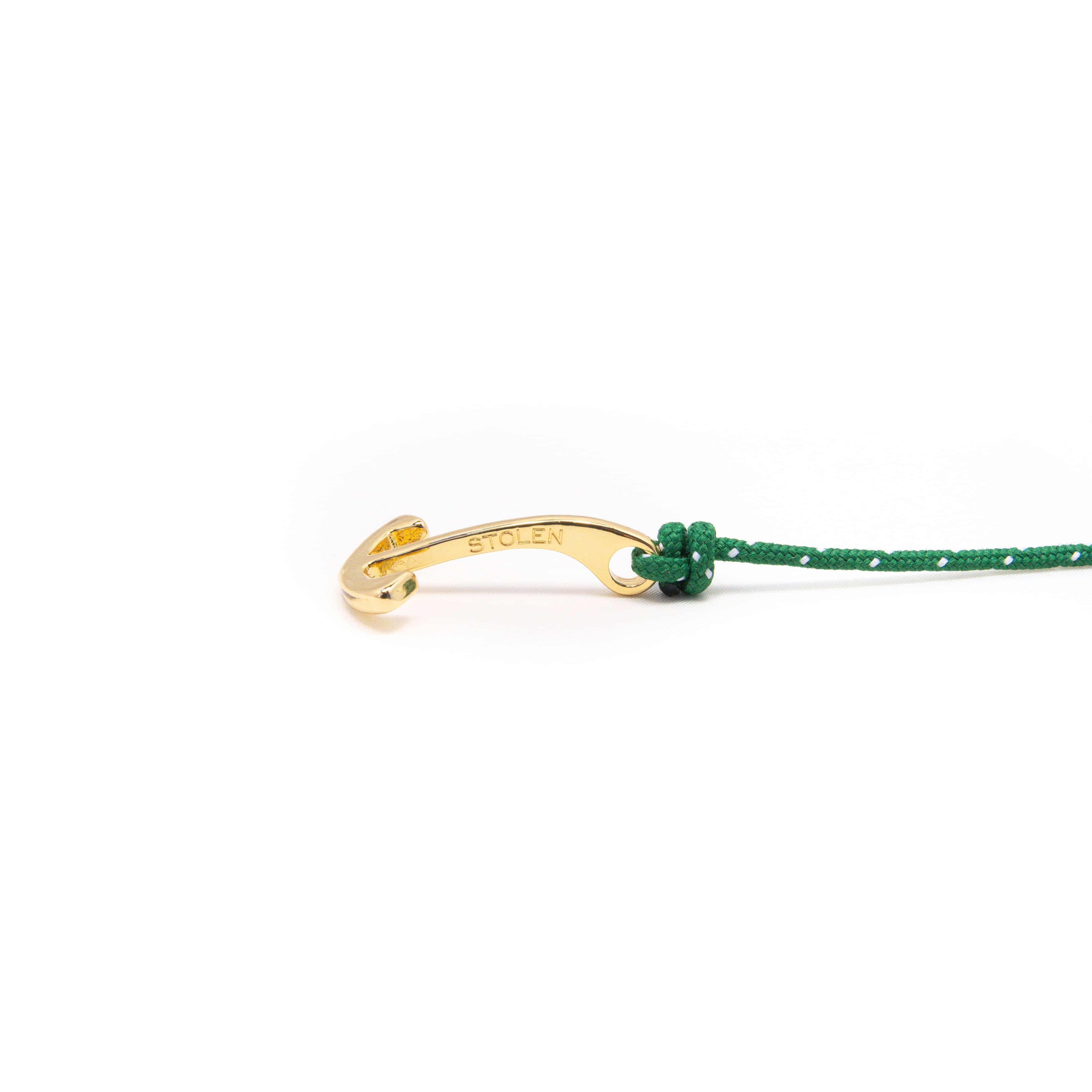 Blue and Green Stripe Color Men's Bracelet With Silver Anchor - Stolen  Riches