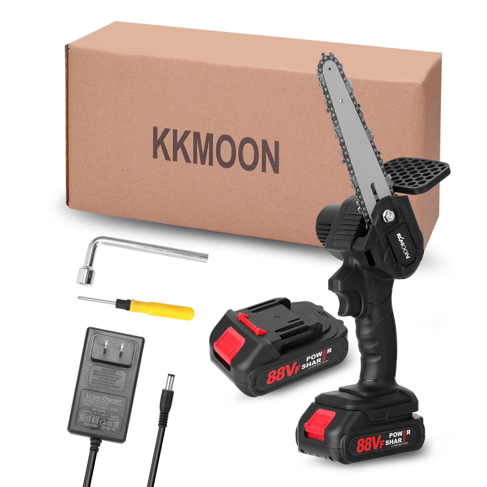 KKmoon 6inch 21V Electric Chainsaw Mini Saw Handheld Cordless