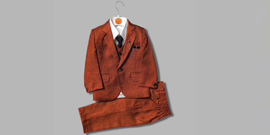 brown party wear suit