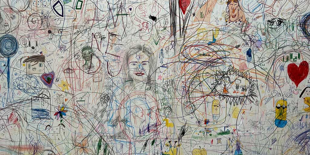 scribbling on paper by kid