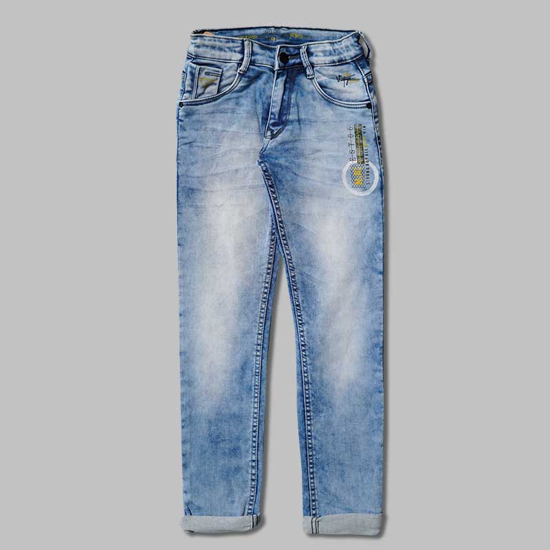 Buy Blue & Grey Denim Jeans for Boys – Mumkins