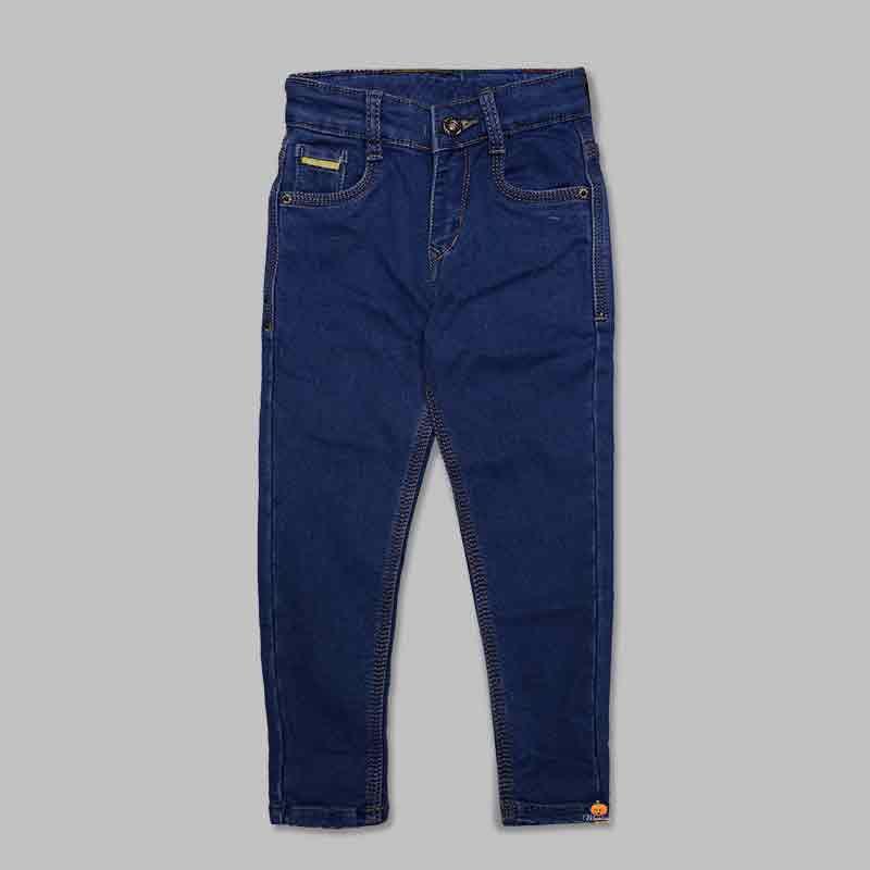 Puff blue traditional-five pockets comfort fit denim pants
