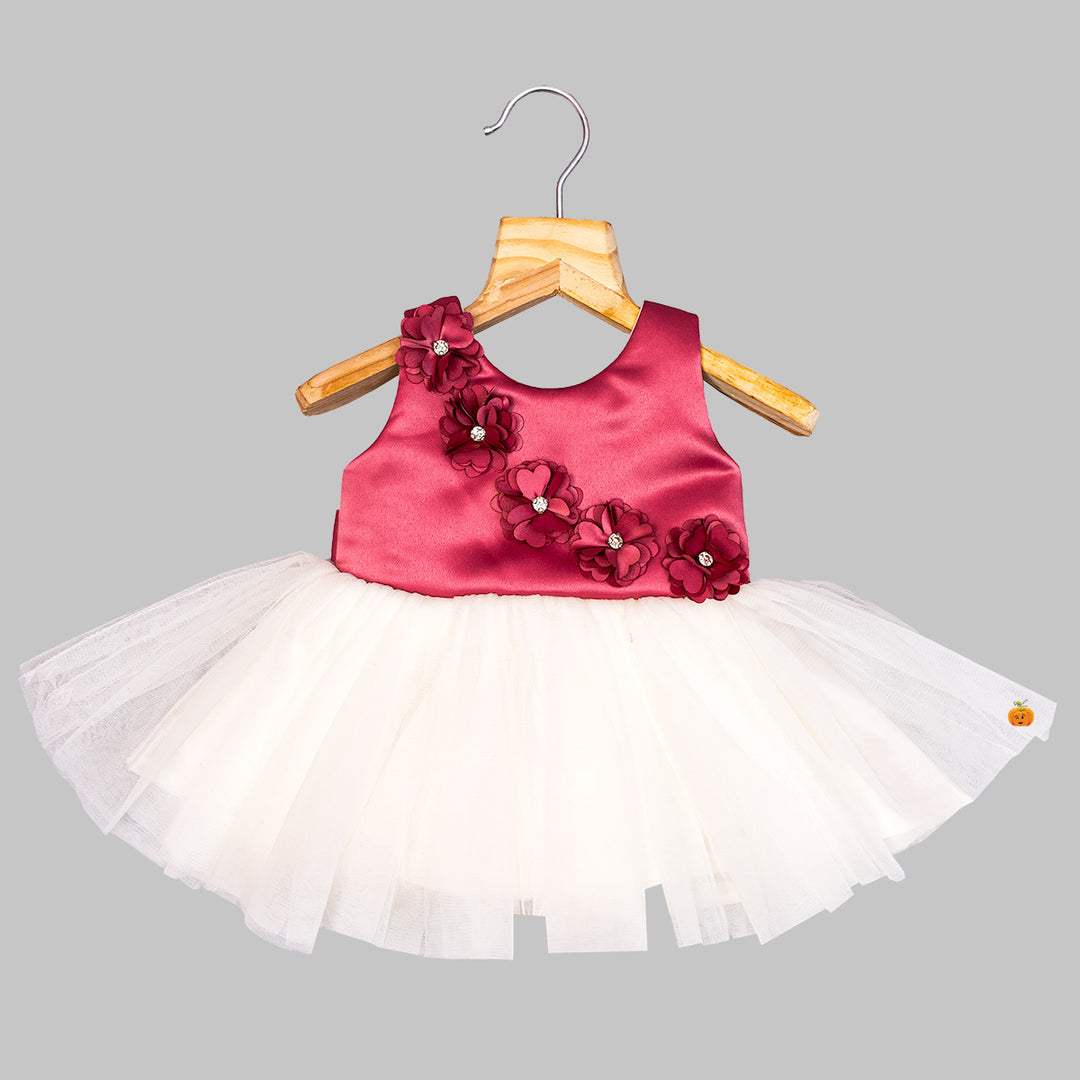 Buy Onion & Blue Floral Applique Baby Frock – Mumkins