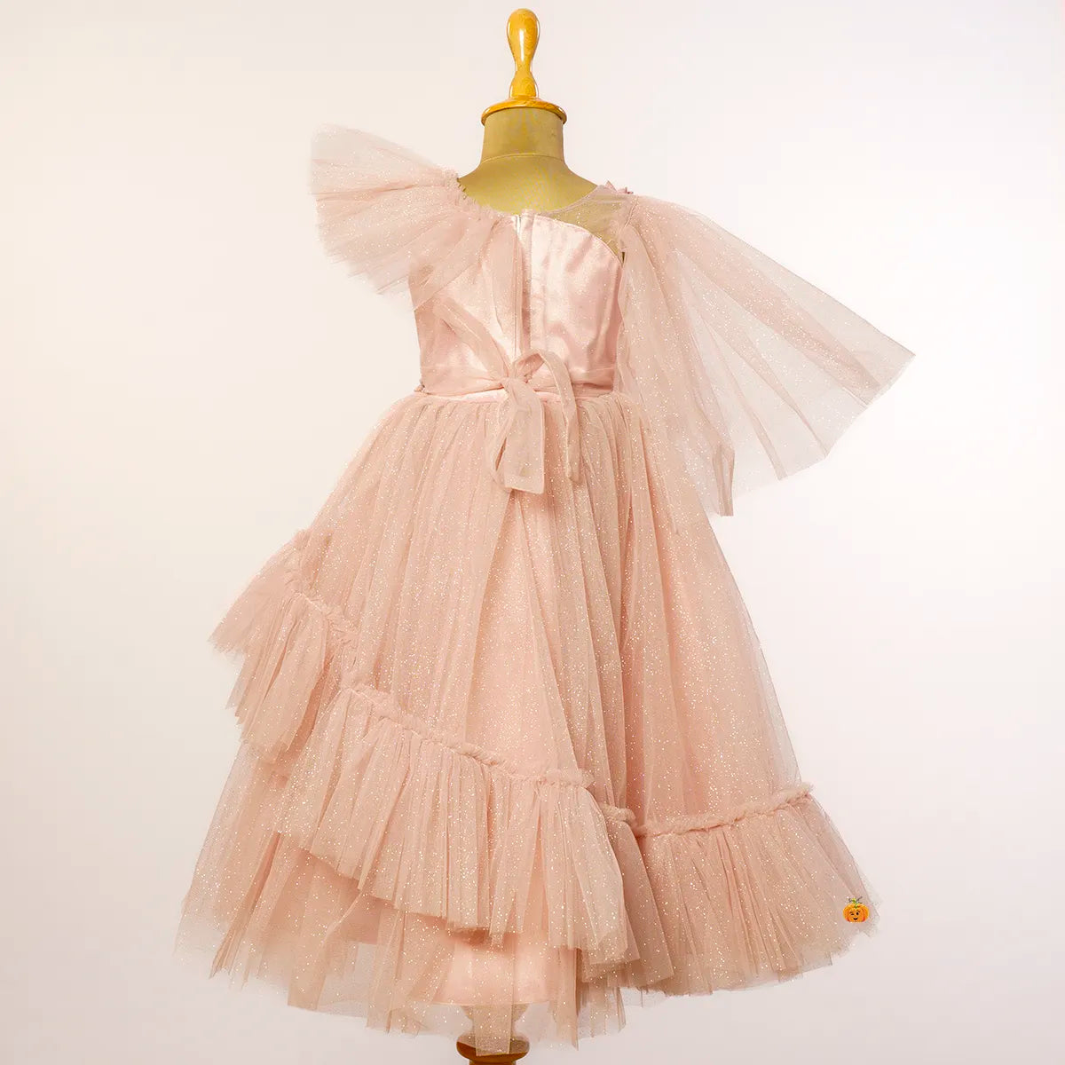 Buy Onion Peplum Glittery Layered Net Girlish Gown – Mumkins Kids Wear