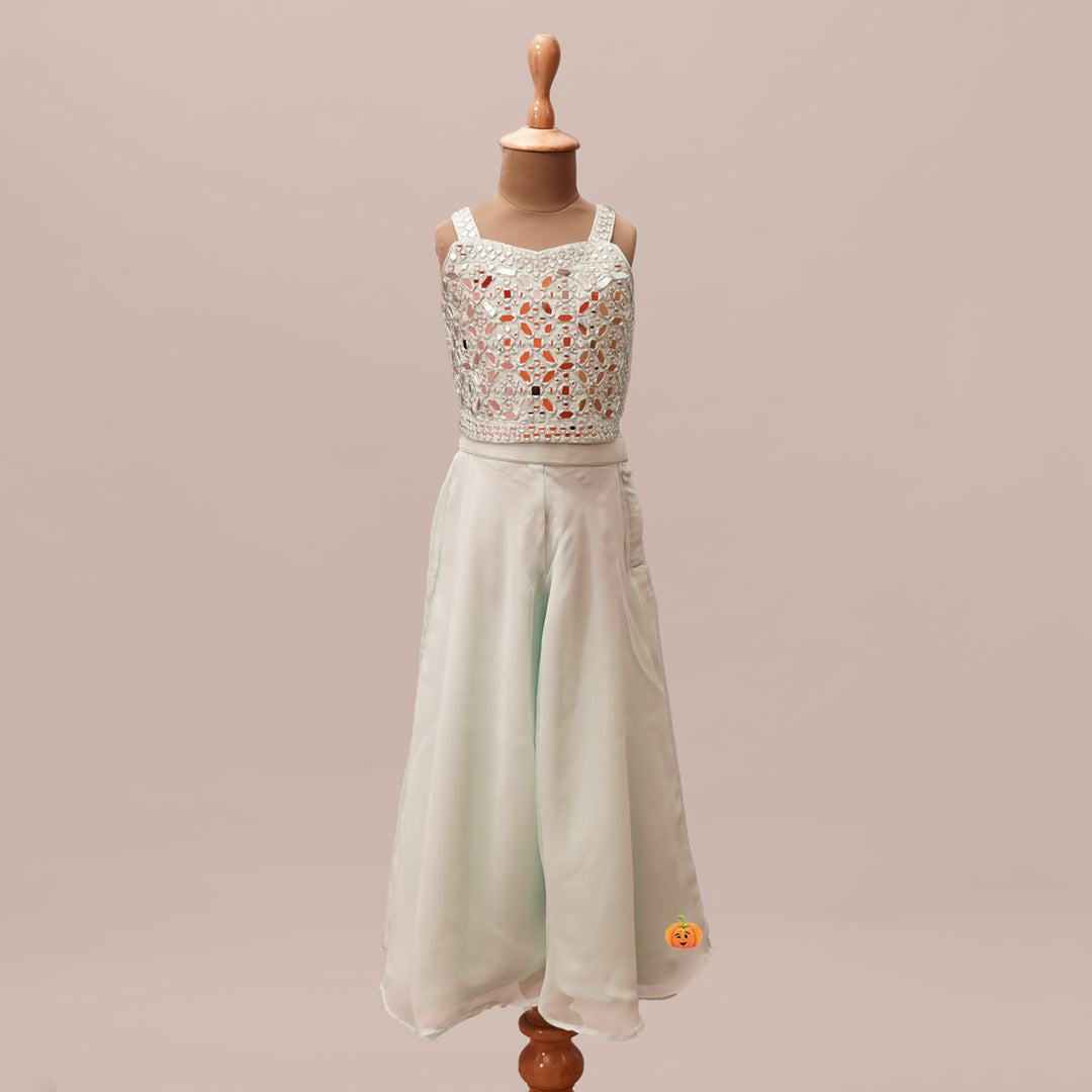 Buy Girls Plazo Dress with Shrug & Mirror Work – Mumkins