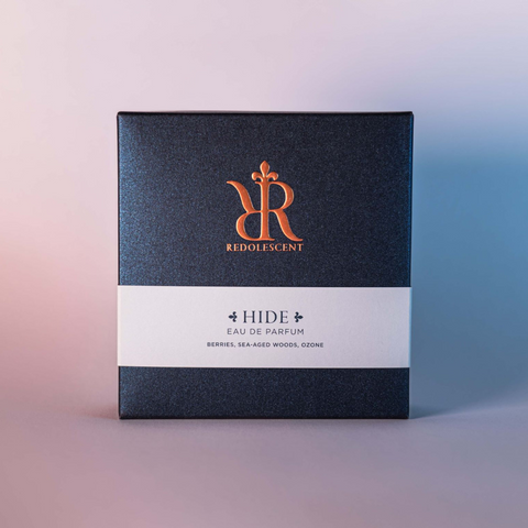 Niche perfume Hide in aesthetic packaging in its signature box with blue band