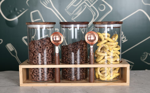 Acacia Lid 'Gallon' Jars