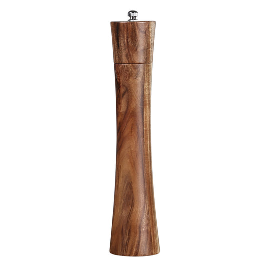 Acacia Wood Salt and Pepper Grinder Set - 8 Inch Tall Grinding Tools with  Wooden