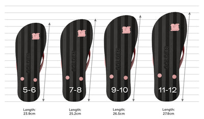 Size Guide | Find your perfect jandal size | Here's Golden