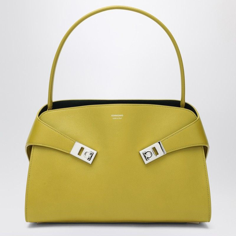 Ferragamo Hug Soft M Bag In Lime/moss