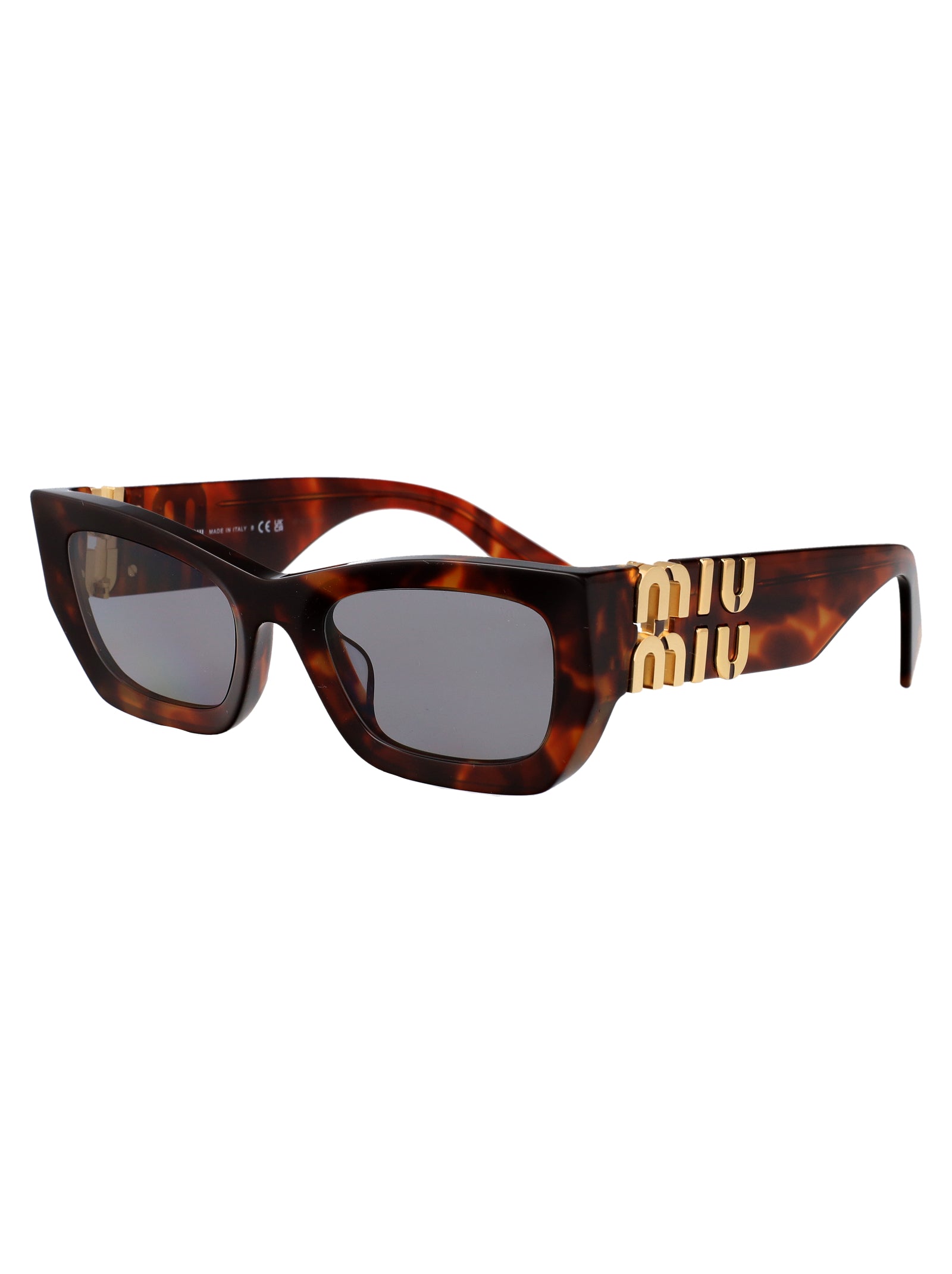 Miu Miu Tortoiseshell-effect Rectangle Sunglasses