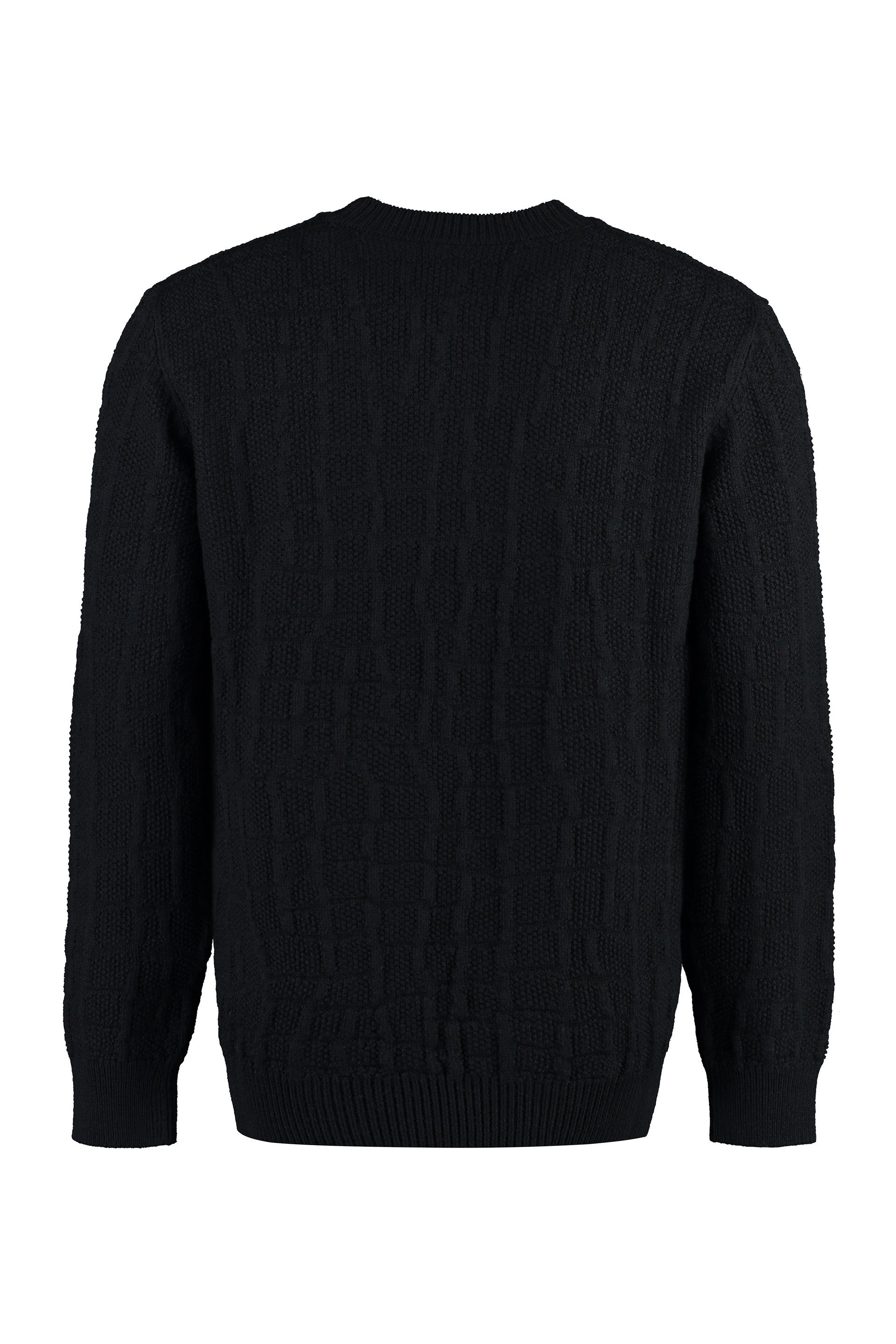 Versace Crew-neck Wool Sweater In Blue