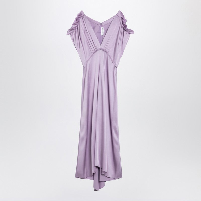 Victoria Beckham Petunia-coloured Midi Dress With Ruffles