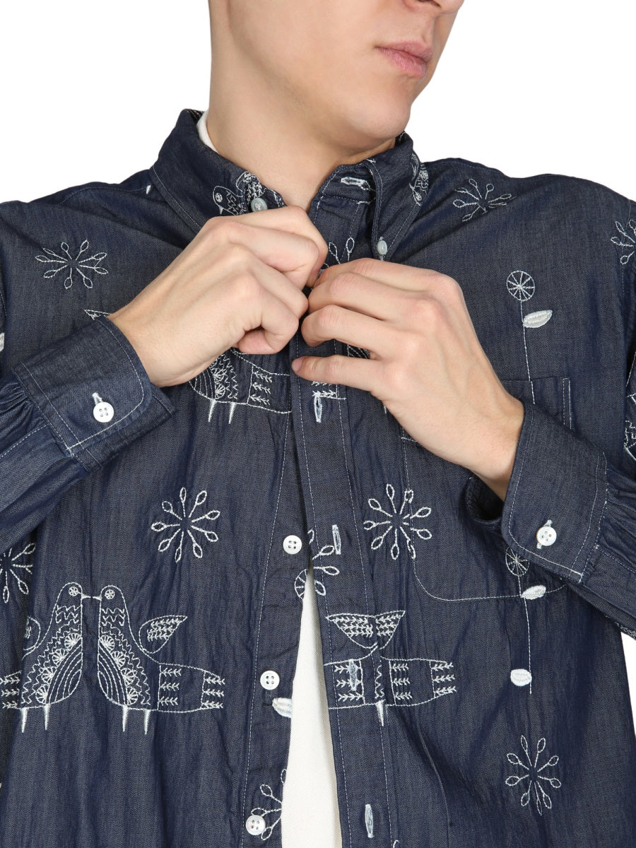 Engineered Garments "bird" Embroidery Shirt