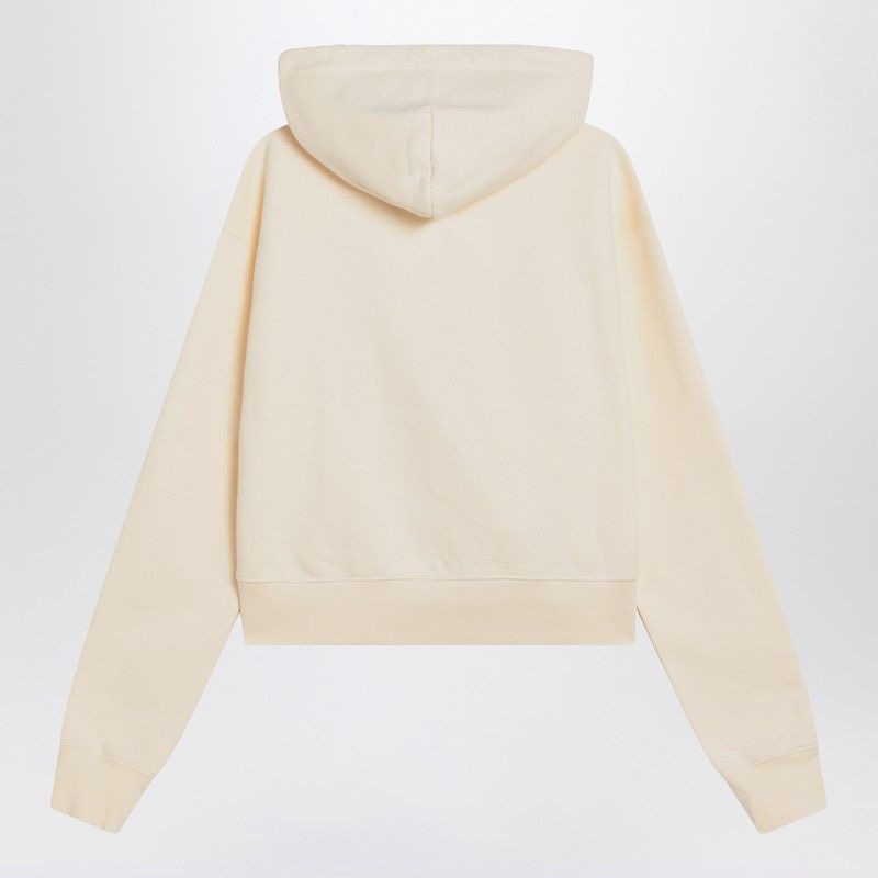 Jacquemus Light Beige Gros Grain Hooded Sweatshirt In White