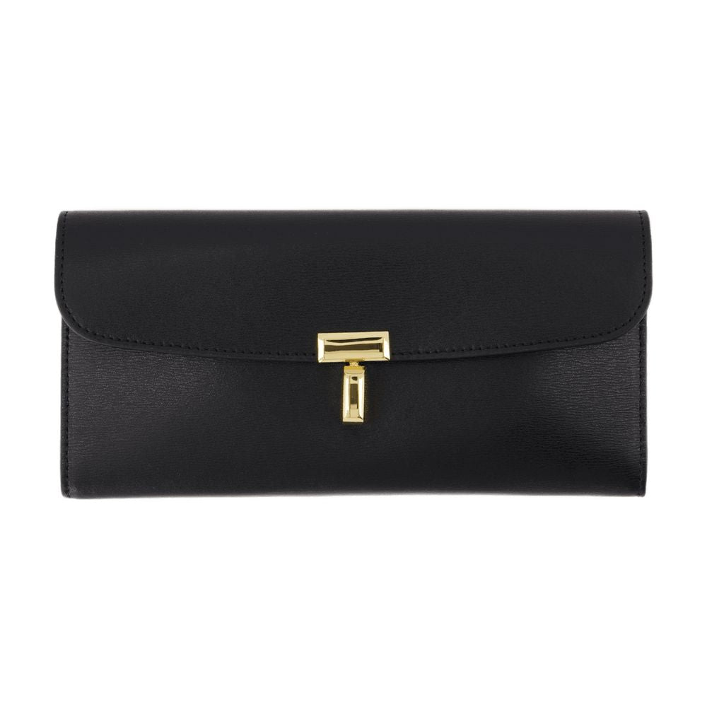Totême Toteme T Lock Fold-over Leather Continental Wallet