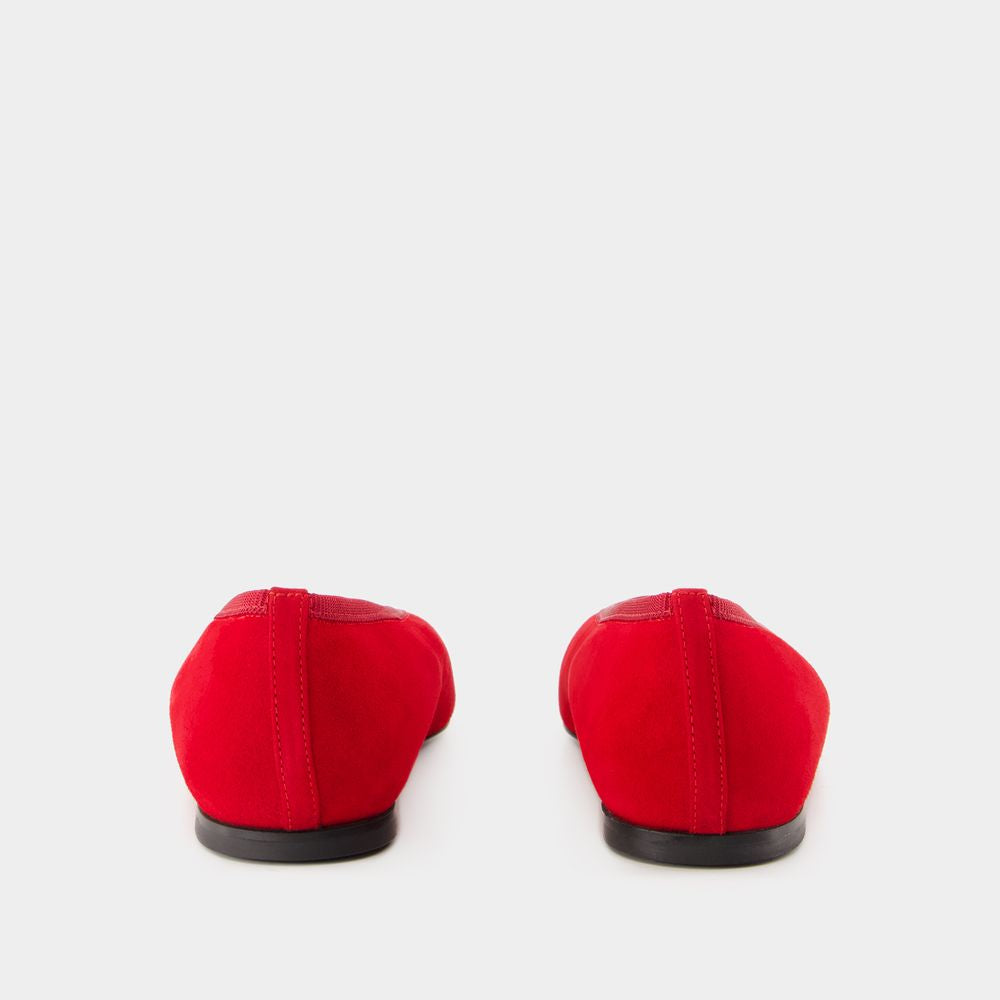 Totême The Minimalist Grosgrain-trimmed Suede Ballet Flats