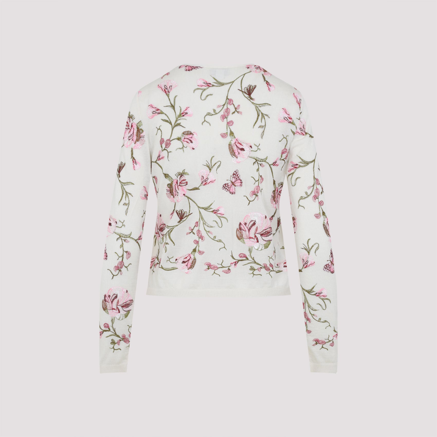 Giambattista Valli Floral-embroidered Cashmere Cardigan