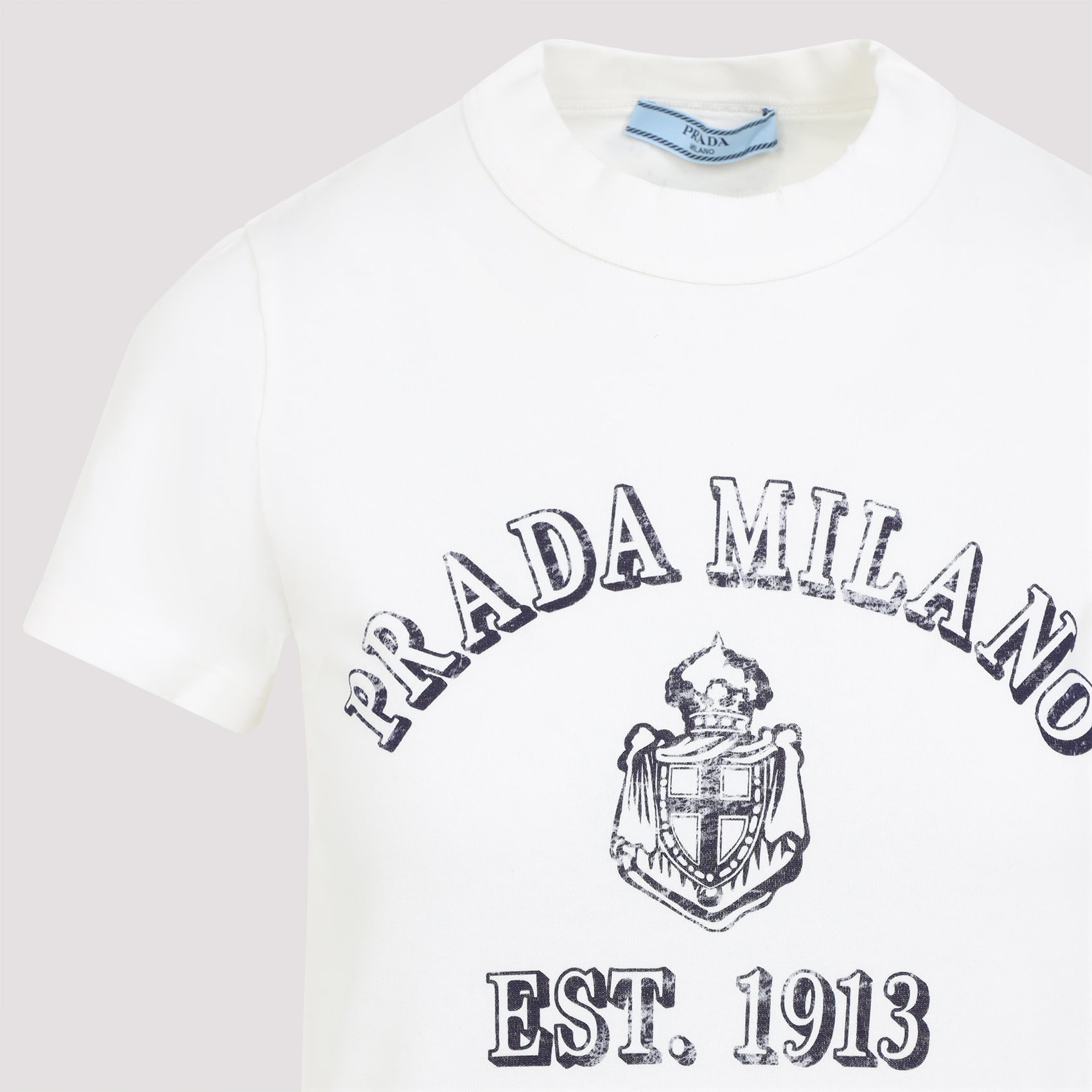 Prada Stamped Logo Crew Neck T-shirt
