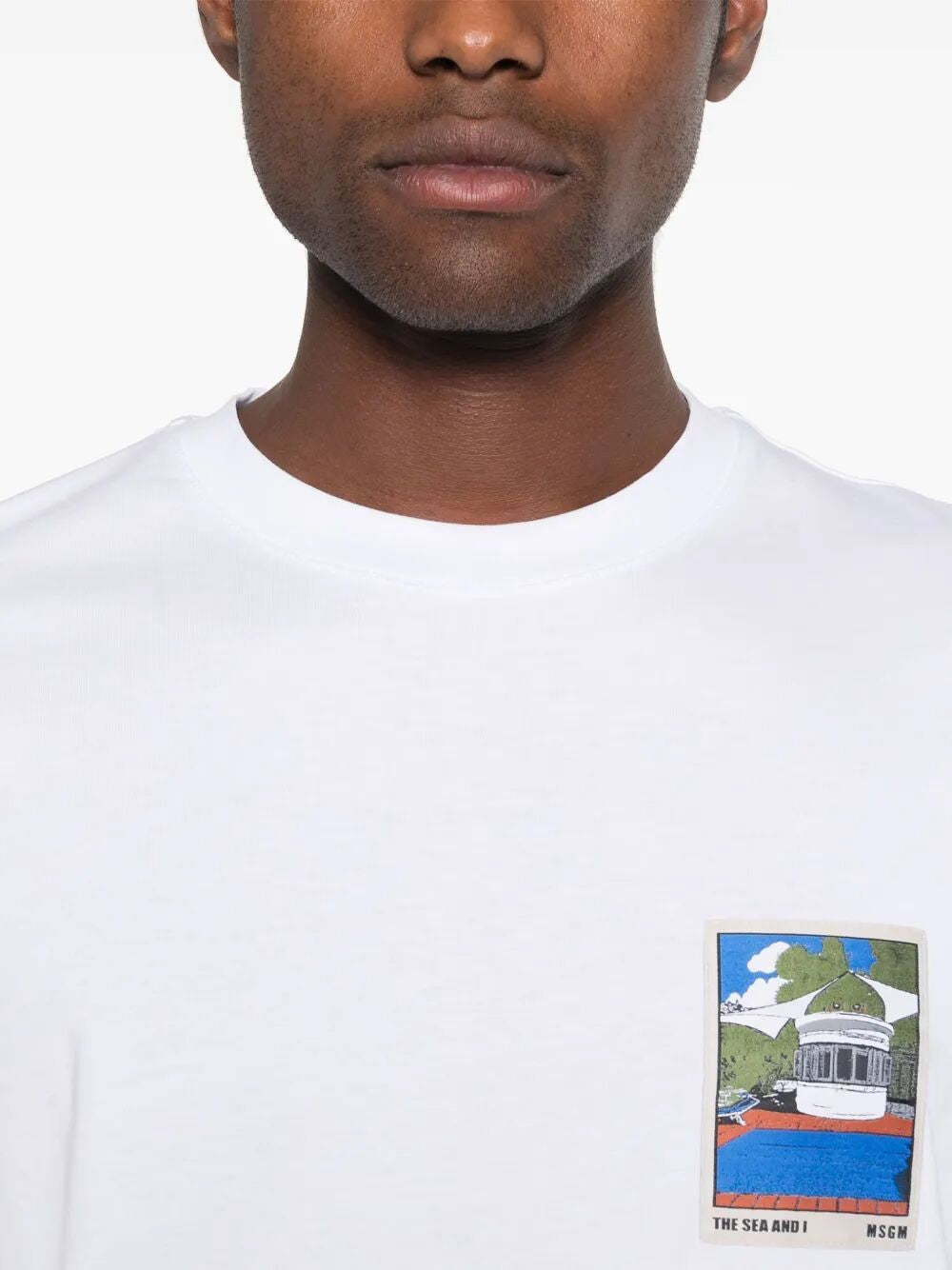 Msgm Patch-detail Cotton T-shirt Clothing