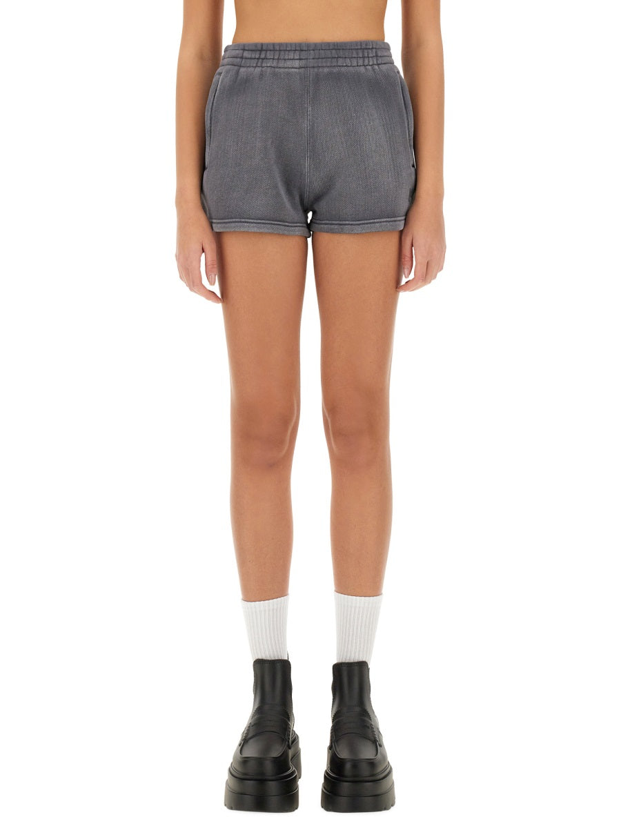 Alexander Wang Elastic Waistband Cotton Blend Shorts