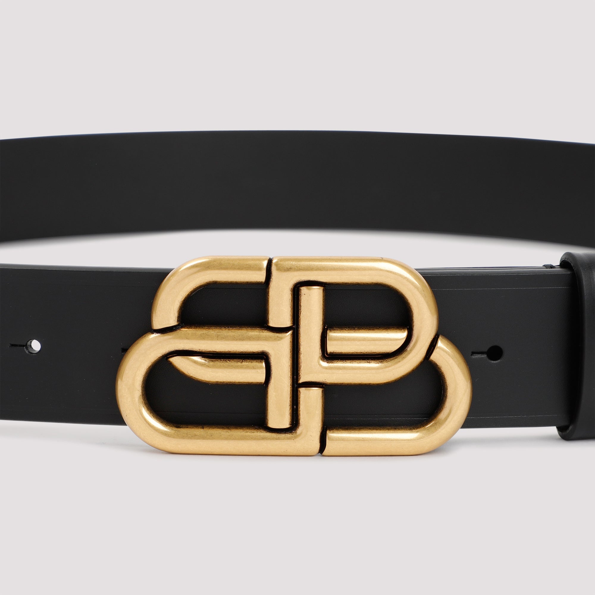 Balenciaga 3.5cm Bb Buckle Leather Belt In Black