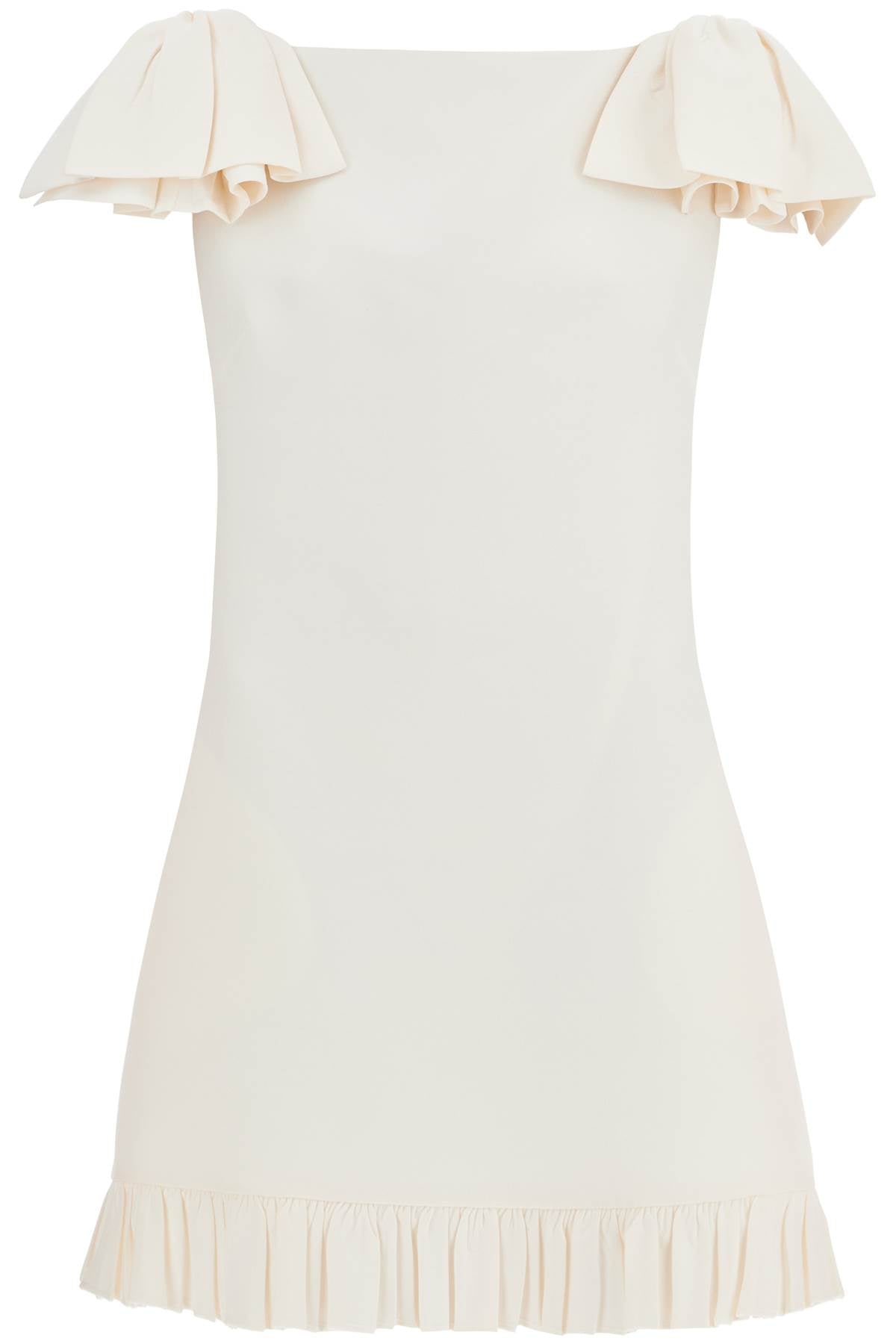 Valentino Ruffled Wool And Silk-blend Crepe Mini Dress