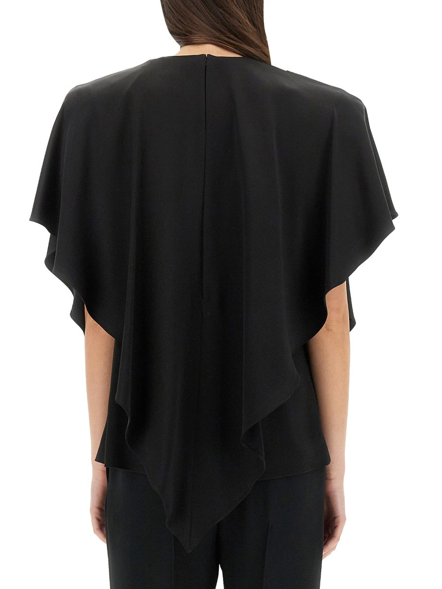 Stella Mccartney Asymmetric Layered Lightweight Satin Blouse