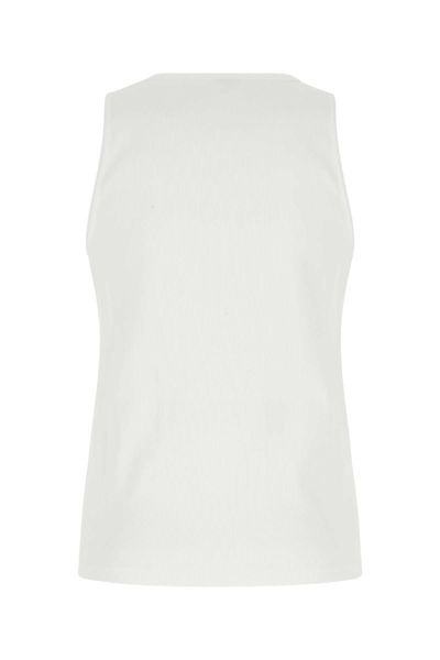 Bottega Veneta Sleeveless Fitted Ribbed Top With Scoop Neckline