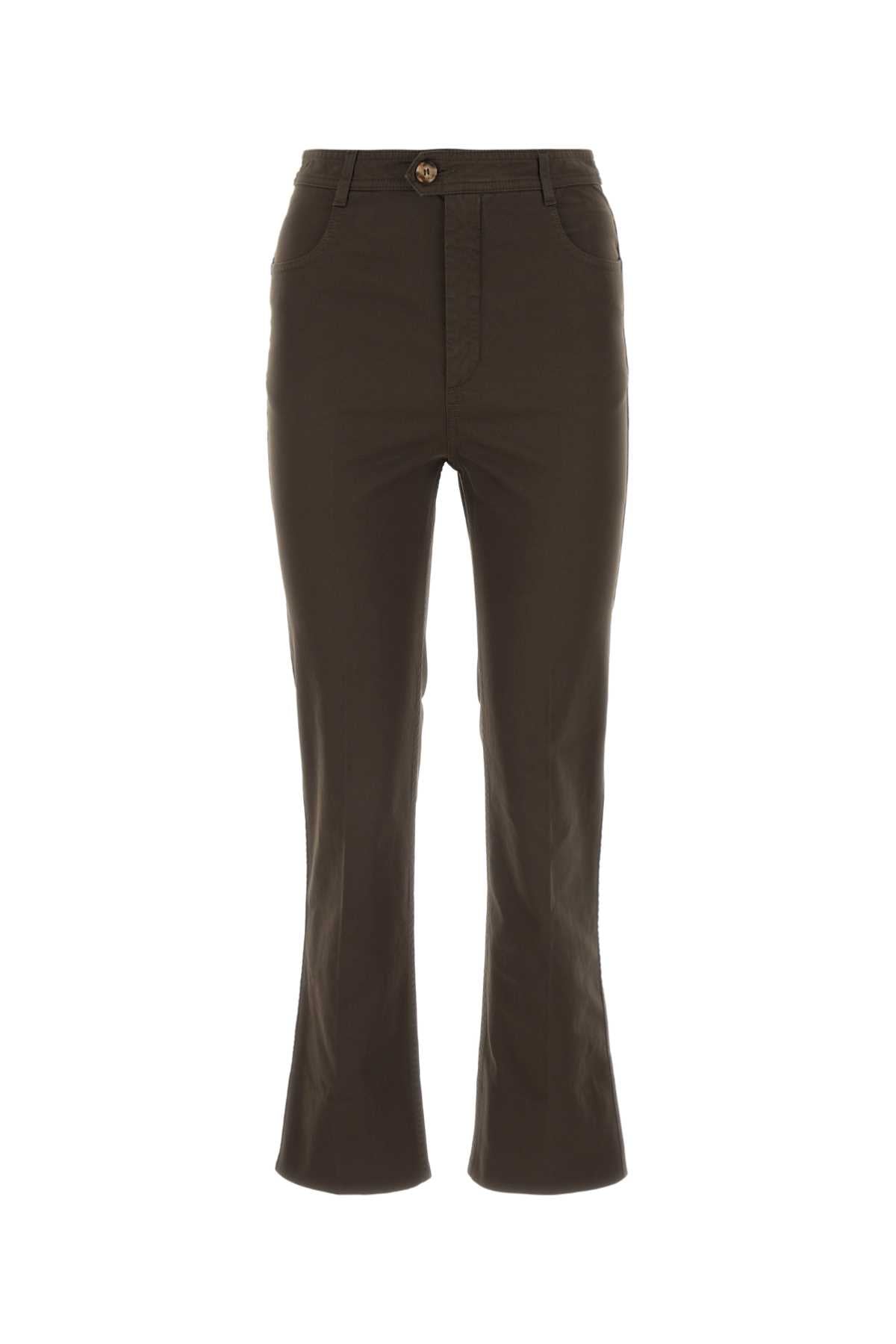 Saint Laurent Dark Brown Wide Leg Pant