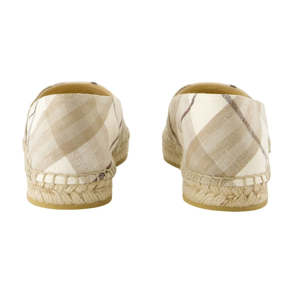 Burberry Women Embroidered Canvas Mews Check Espadrilles