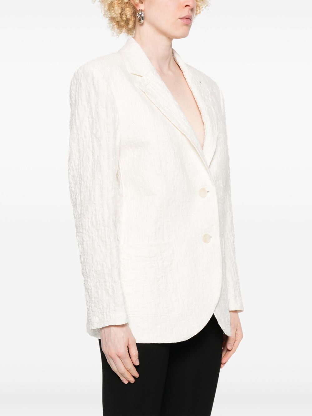 Harris Wharf London Crinkled Shoulder-pads Blazer