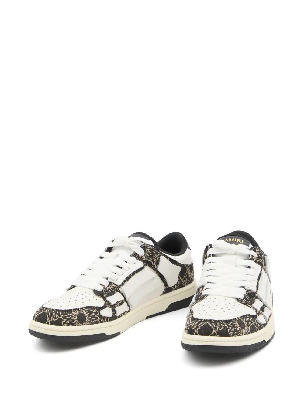 Amiri Quad Skel Panelled Leather Snekaers