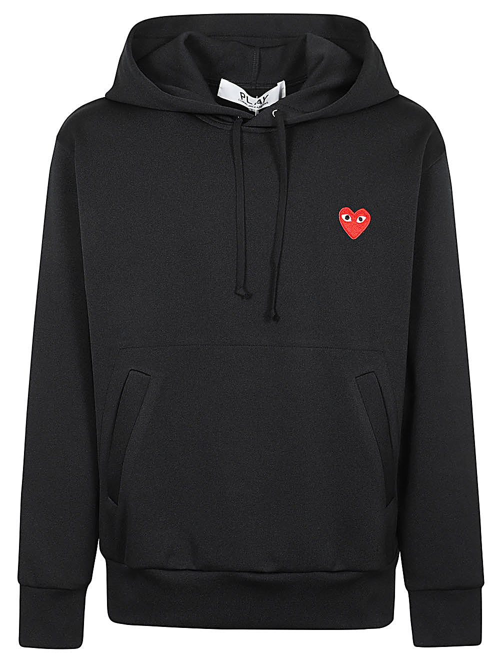 Comme Des Garçons Emblem Heart Cotton Hoodie In Black