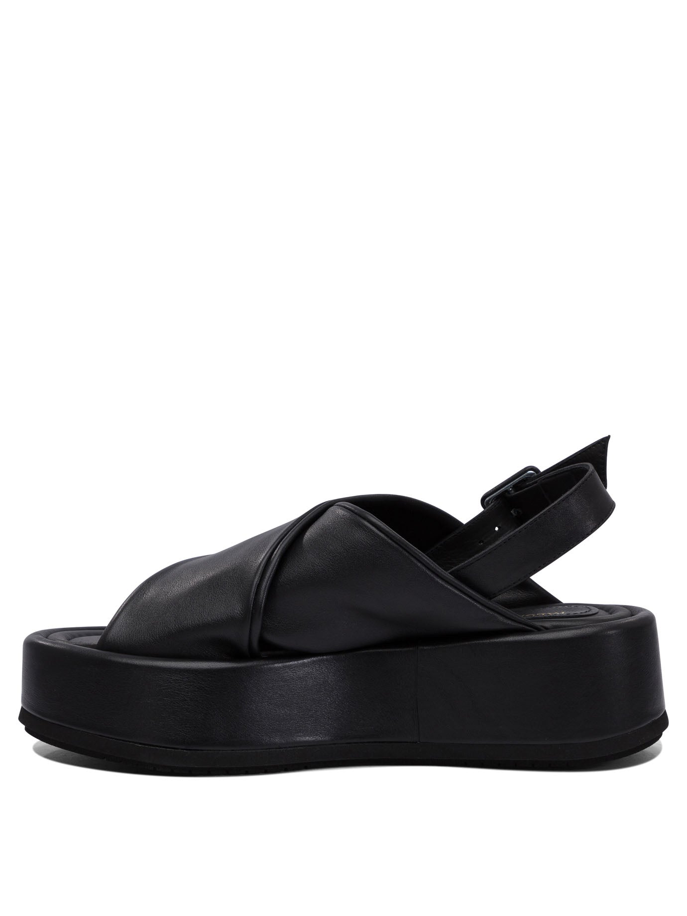 Paloma Barceló Leather Platform Sandals In Black
