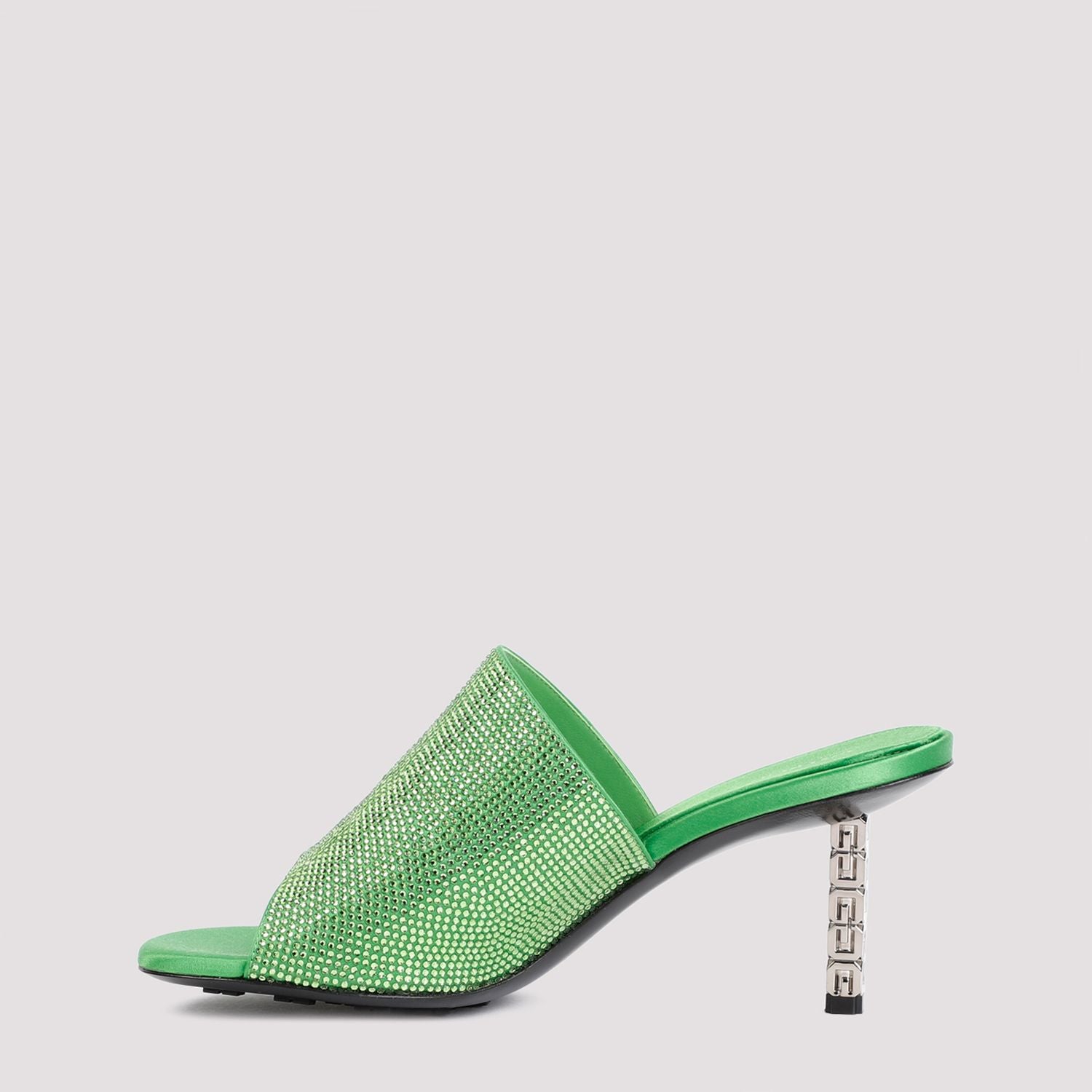 Givenchy G Cube Satin Flat Sandals With Strass
